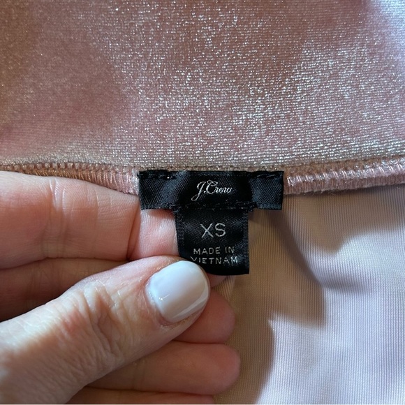 J Crew Plush Velvet Mock Neck Sleeveless Top Women’s Sz XS Light Pink - Picture 7 of 9